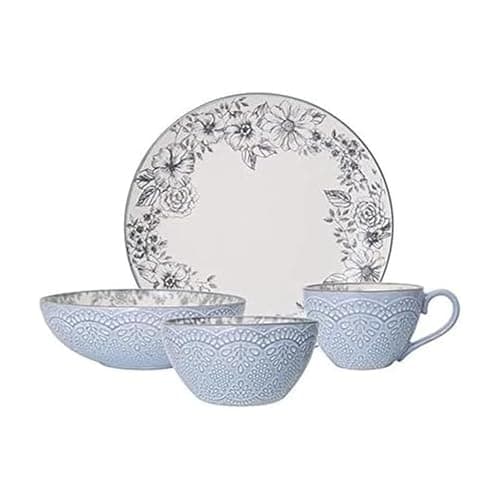 Pfaltzgraff Gabriela Gray 16Piece Stoneware Dinnerware Set Service for 4 Gabriela Grey