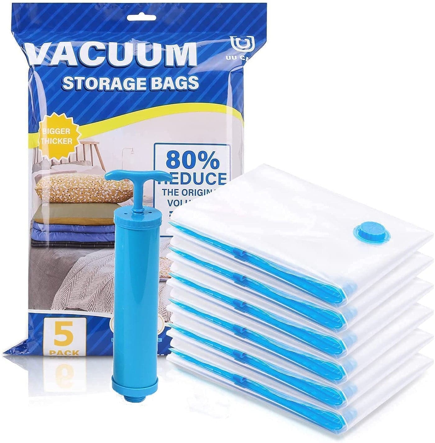 Perfect Pricee Vacuum Space Saver Storage Bags Reusable Zip Lock System for Clothes with Travel Hand Pump 10Pcs of Different Sizes 2S 50cmx70cm 2M 60cmx80cm 1L 70cmx100cm Pack Of 2