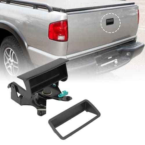 15007218 Tailgate Lift Handle with Bezel Fits S10 19992004 Sonoma 19992004 Hombre 19942004 Replace GM1916103 C580708 Rear Gate Textured Latch Handle Cover Trim Without Key Hole Without Camera Hole