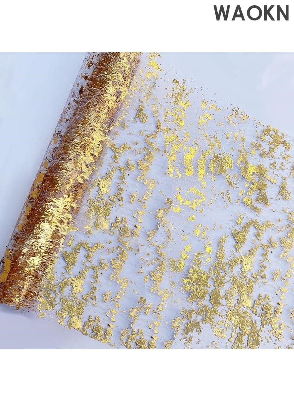 100ft Metallic Gold Grid Clear Table Runner Roll - Extra Long Gold Table Decorations for Event Party, Wedding, Birthday, Christmas Table Centerpiece - 1 pc