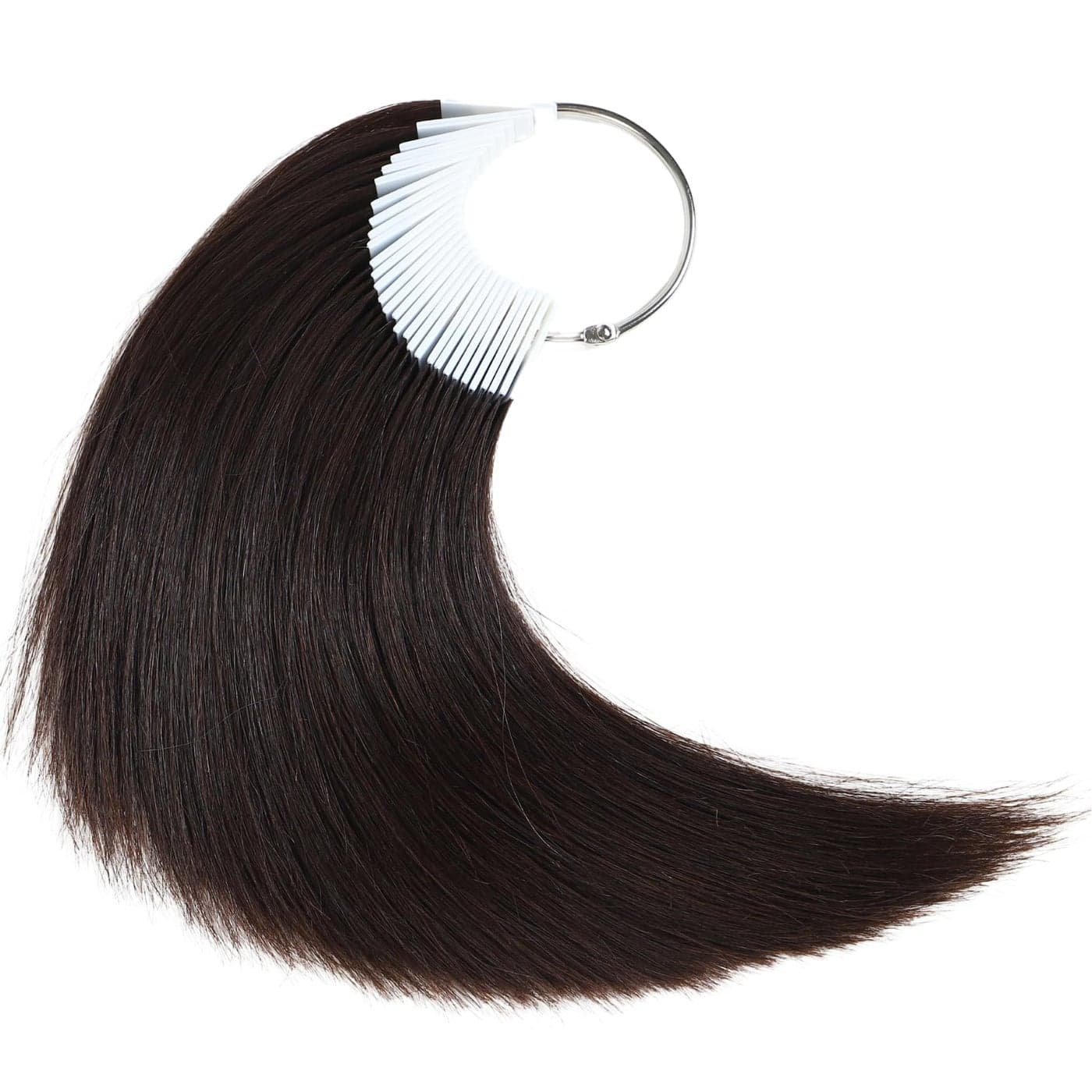 RINBOOOL Hair Swatches for Testing Color Dark Brown Tone Level 2 Real Natural Remy Human Hair 30 Strands per Pack 8 Inches