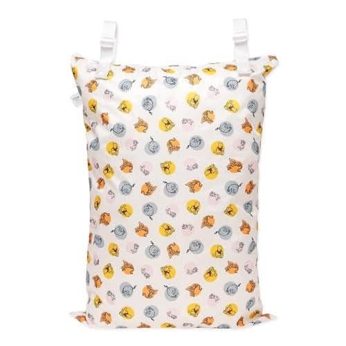 Bumkins Disney Waterproof Hanging Wet Bag Large for Baby Laundry Dirty Clothes Travel Swim Suit Cloth Diapers Pool Towels Daycare Beach Zip Reusable Bag Vacation Packing XL Winnie the Pooh
