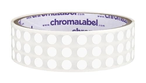 ChromaLabel 1/4 Inch Small White Circle Stickers, Round Colored Labels, Permanent White Sticky Dots, Color Coding Labels, 1000 Colored Sticker Dots per Roll