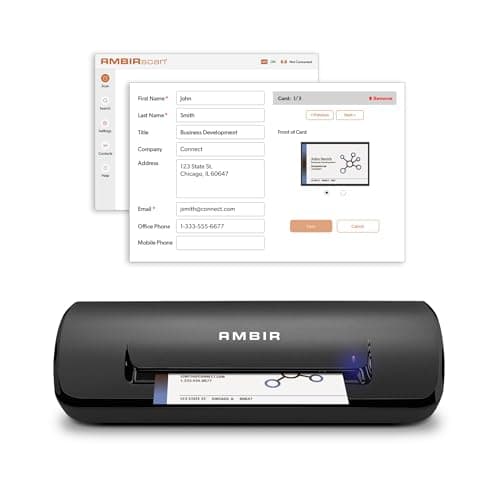 Ambir ImageScan Pro 687BCS Duplex Card Scanner with AmbirScan Business Card for Windows PC and MAC