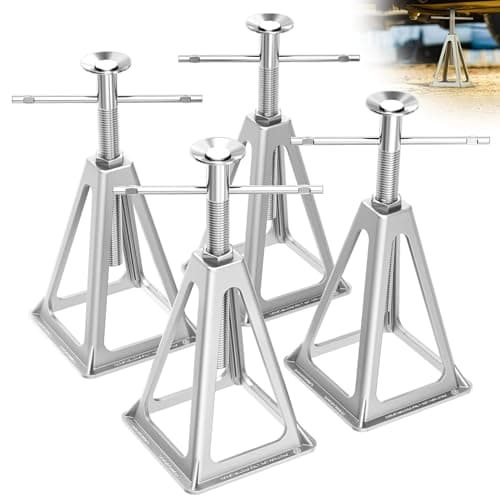 PAULINN RV Stabilizer Jacks 4 Pack, Heavy Duty Aluminum Jack Stands for Travel Trailer Camper, Single Screw Jack Support up to 6000 Lbs, Adjustable from 11 inch to 17 inch