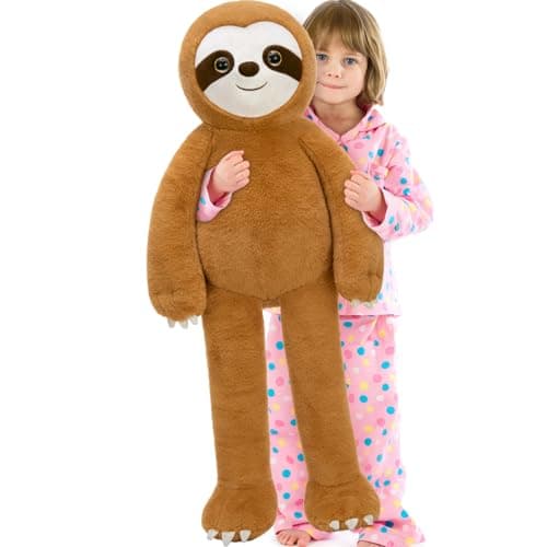 Tezituor 32lbs Giant Sloth Stuffed Animal 395inches Long Legged Stuffed Sloth Plushies for Hugs Hugging Soft Sloths Plush Body Pillow Birthday Christmas Toy Gift for Boys Girls