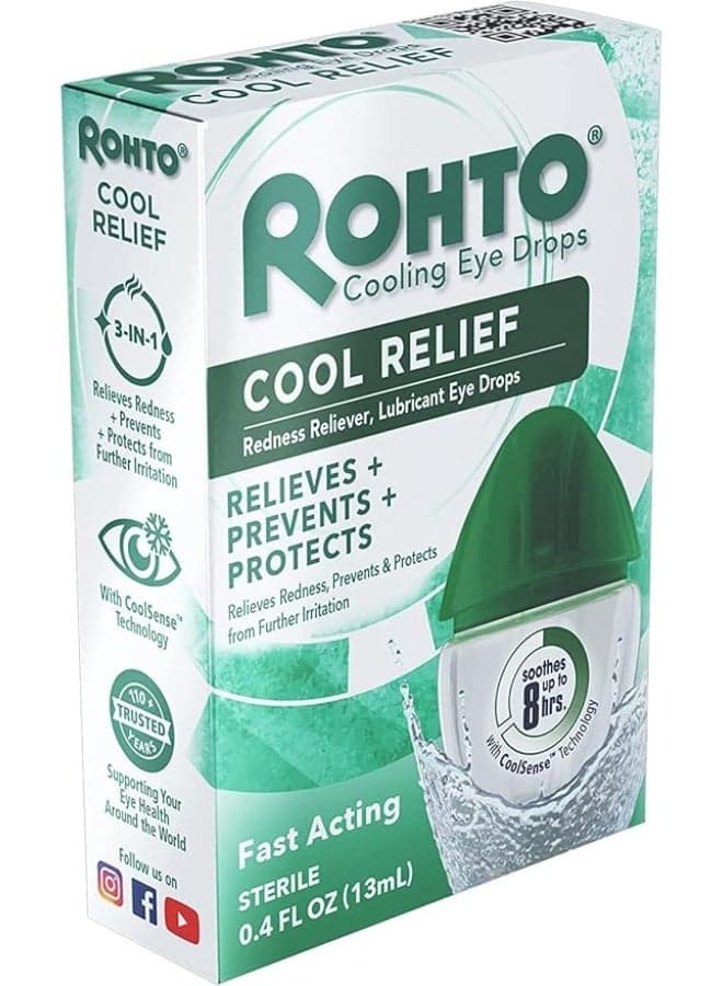 Rohto Cool Redness Relief Eye Drops 0.4 Fl Oz