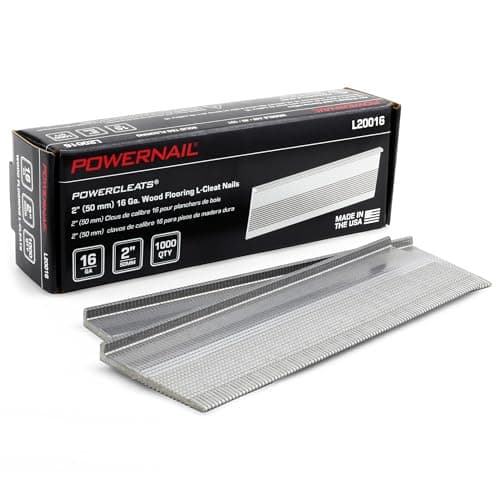 Powernail L20016 16 Gauge 2 Inch Length L-Cleat Nails for Hardwood Flooring (Box of 1000)