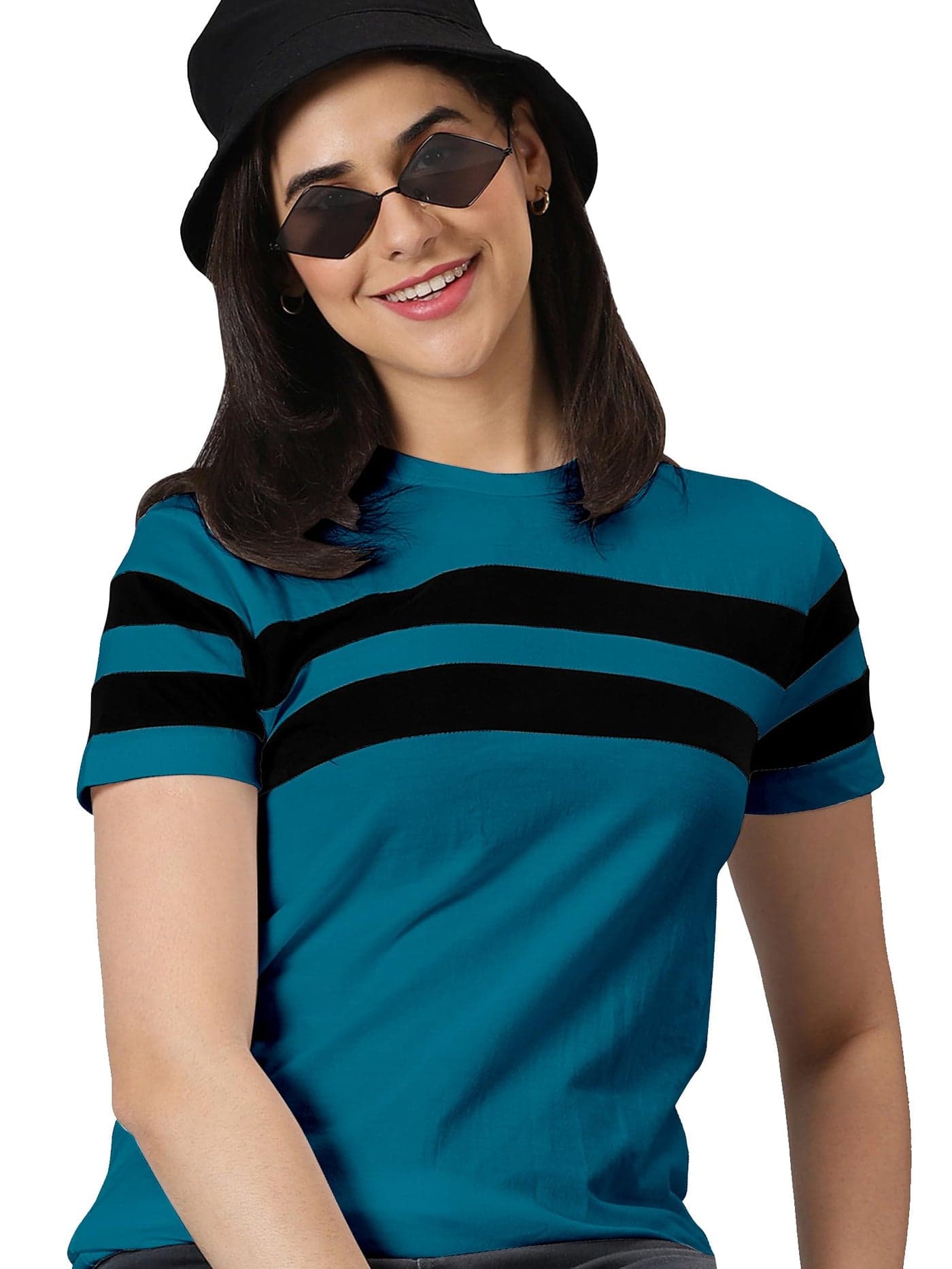 AUSK Women's Half Sleeve Regular Fit T-Shirt - Female Color-Teal