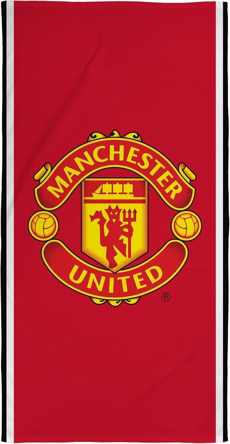 Character World Manchester United FC Official Towel Super Soft Feel Badge Soccer Club Design Perfect The Home Bath Beach Swimming Pool One Size 30 x 60 Inches