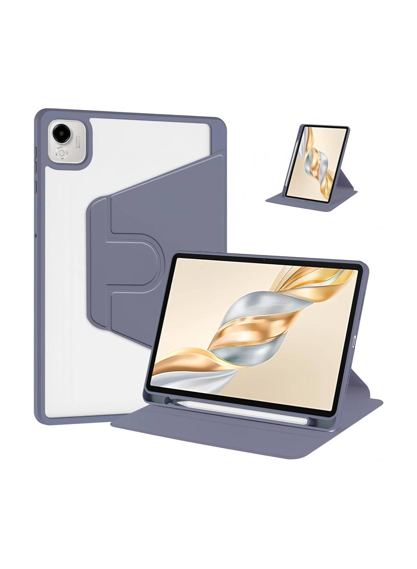 Hybrid Case Compatible with Honor Pad X9a 11.5 2025 Cover, Clear Acrylic Multi-Angle Hard PC Case with Pen Holder Protective Stand Cover Compatible with Honor Pad X9a 11.5 2025 (Lavender)