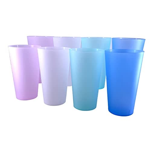 AOYITE Large Plastic Cups Reusable - 32 oz Big Drinking Cups set of 8 - BPA Free Dishwasher Safe Water Tumblers - Unbreakable Drink Cup for Kids Kitchen Outdoor