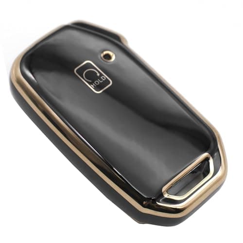 FEYOUN Key Fob Cover Compatible with Kia Cadenza K5 Seltos Sorento Soul Telluride Sportage NIRO EV EV6 Sedona Forte Stinger 5 Buttons Remote Keyless Key Fob Case Protection Shell Accessories Black