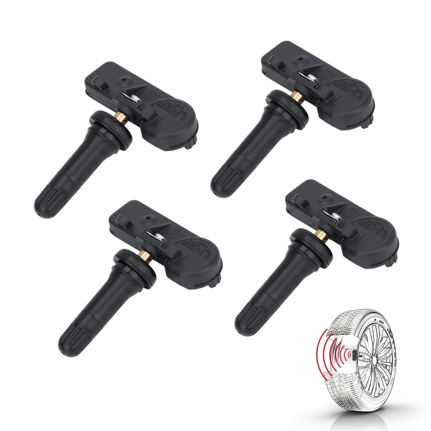 4Pack 315MHz Tire Pressure Monitoring System Sensor TPMS 13586335 Compatible with Buick Enclave Lucerne Cadillac CTS DTS Escalade Chevrolet Aveo Captiva Sport Express 1500 Impala Limited GMC Savana