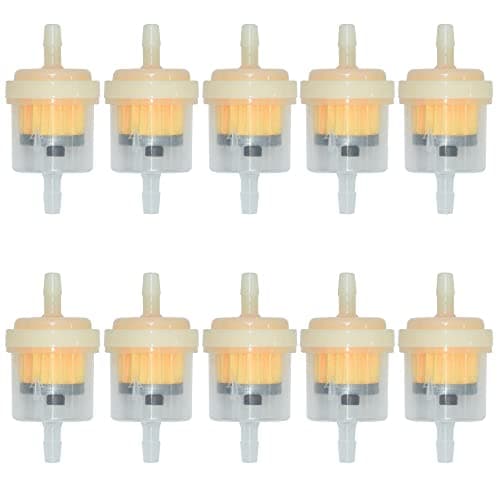 Universal Gas Inline Fuel Filters with Magnet for Motorcycle ATV Quad Go Karts Accessories 3/16 Inch (Pack of 10)