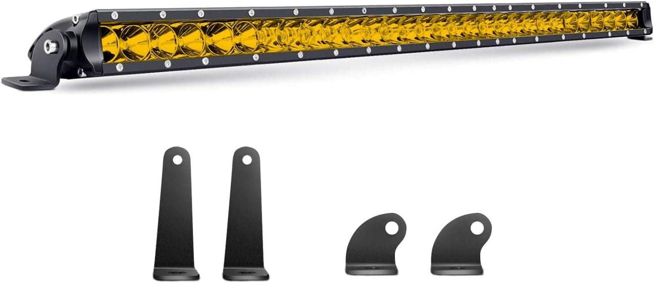 Chelhead 32 Inch Yellow LED Light Bar 150W Spot Flood Combo Beam 15000lm Off Road Driving Light
