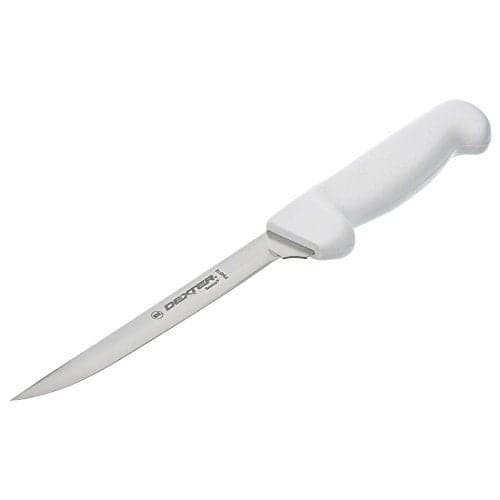 Dexter-Russell P94818 Basics 31614 Boning Knife, 6" Narrow Flexible Stain Free High Carbon Steel Blade, White Textured Polypropylene Non Slip Handle, Professional Meat Deboning Kitchen Tool