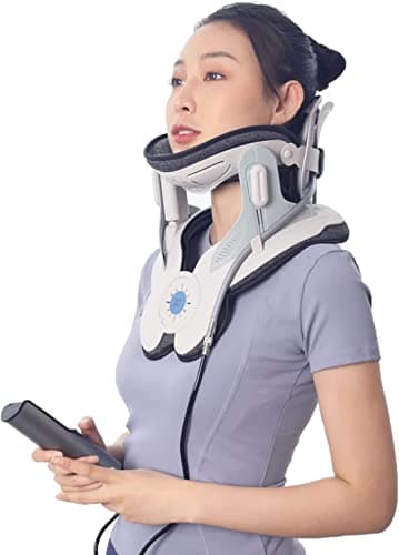 ALLILUYAA Cervical Neck Traction DeviceElectric Air Pump Neck Stretcher Cervical Traction Devicewith 3 Power Traction and 8 Airbag SupportNeck Brace which Decompresses the Neck and Relieves