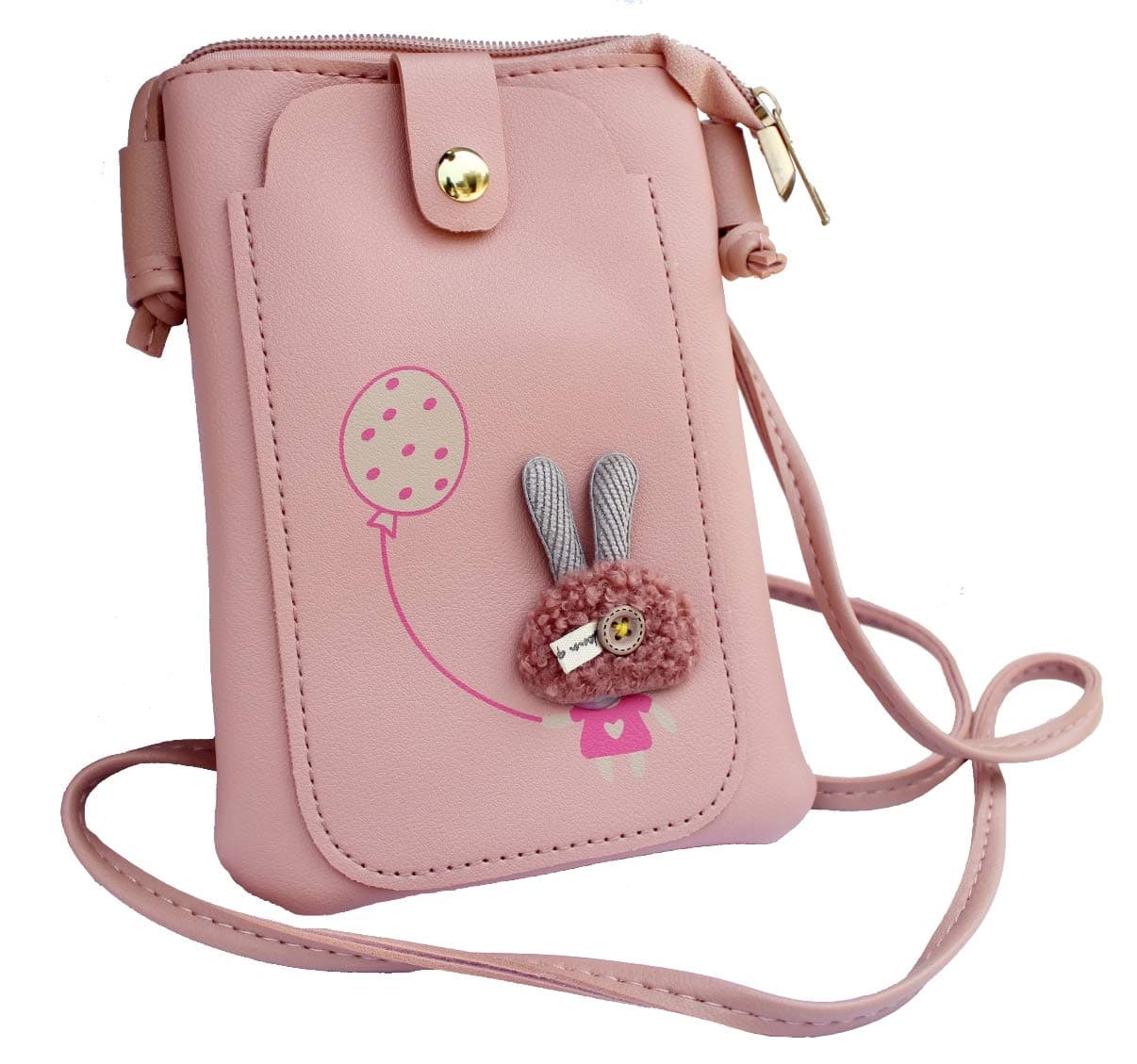Alexvyan Side Mobile Bag 2 Pocket Cute stylish latest cross body bag Shoulder Bag for women girls Ladies Best Trending gift for sister, mobile bag (Pink) (Pink Mobile Bag)
