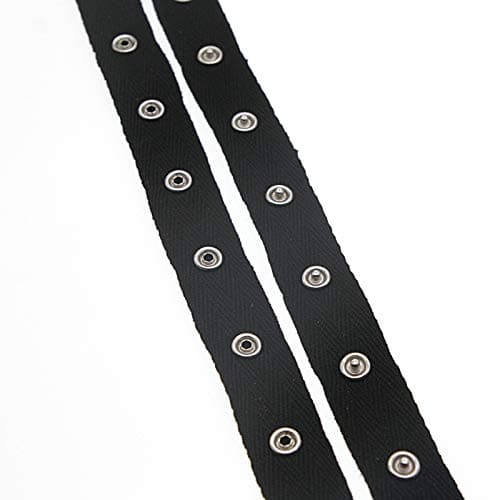 SHUNLI Snap Button Tape Ribbon Fasteners Buckles Trim for DIY Sewing Crafts (Black, 5 Yards/Pack)