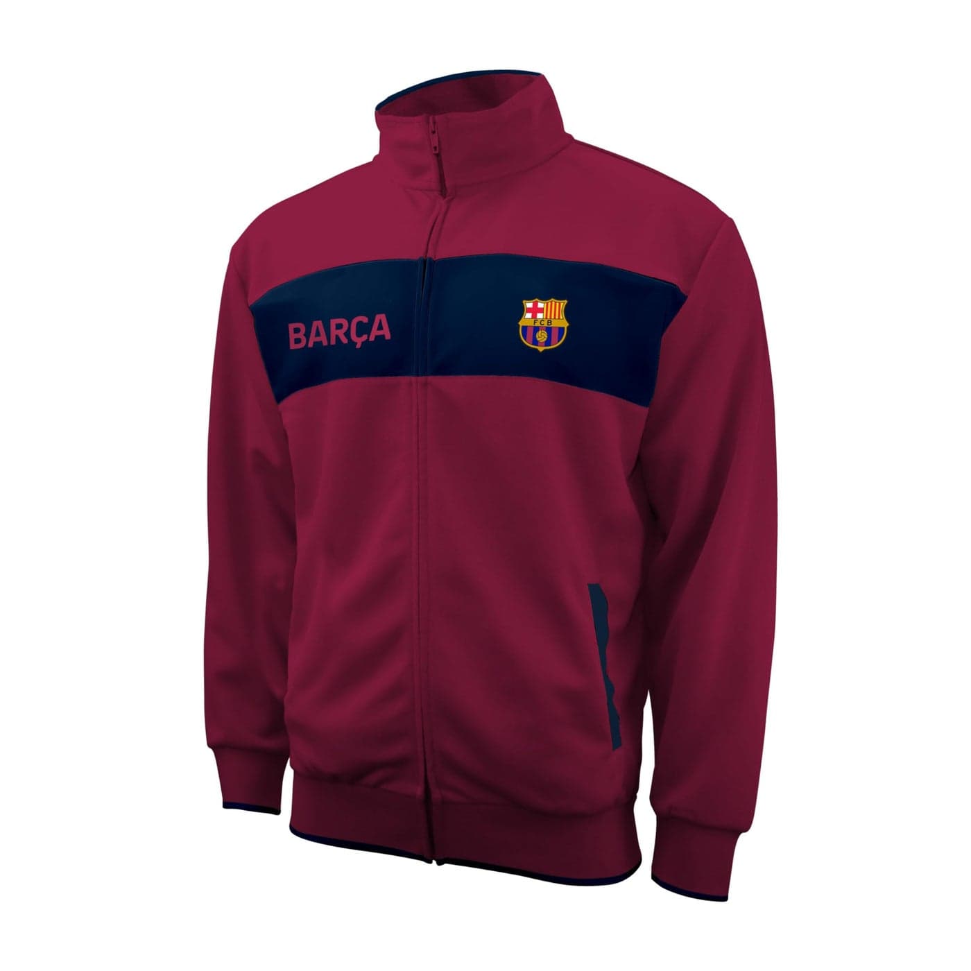 Icon Sports FC Barcelona Soccer Track Jacket Officially Licensed Unisex ZipUp Outerwear Red S