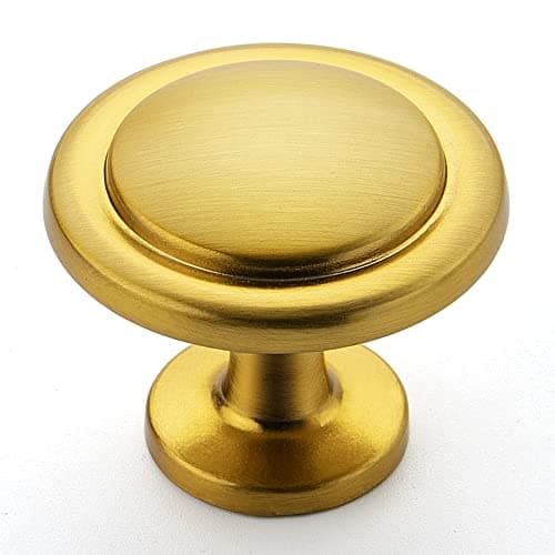 Ravinte 30 Pack 1-1/4 Inch Kitchen Cabinet Knobs Brushed Brass Zinc Pulls Door Handles for Dresser Drawers