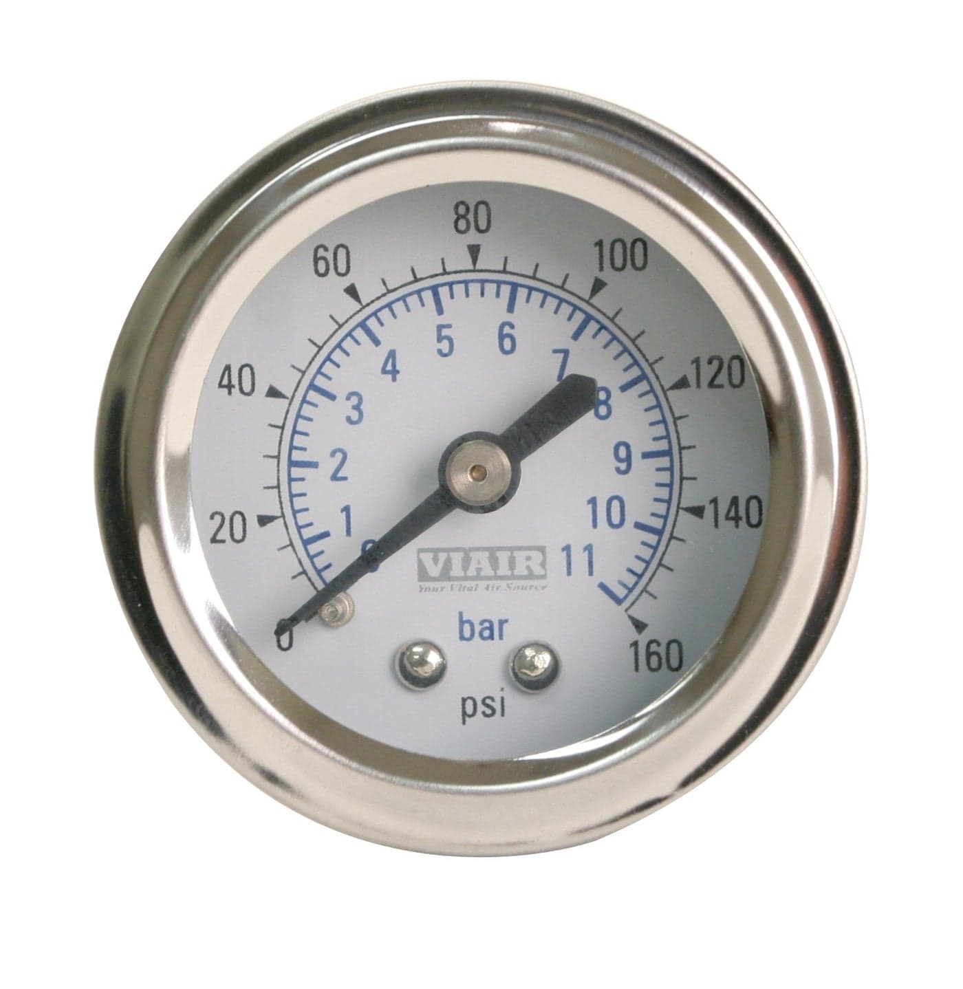Viair 90087 20 White Face Illuminated Single Needle Gauge