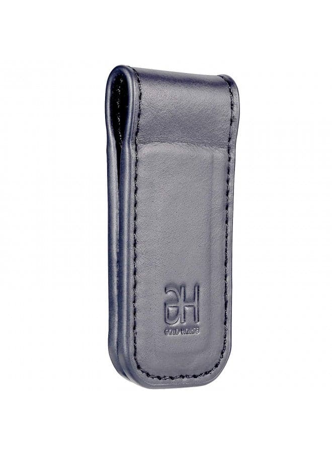 GH GOLD HORSE Slim Magnetic Money Clip Genuine Leather Business Card Holder for Men (Grey)