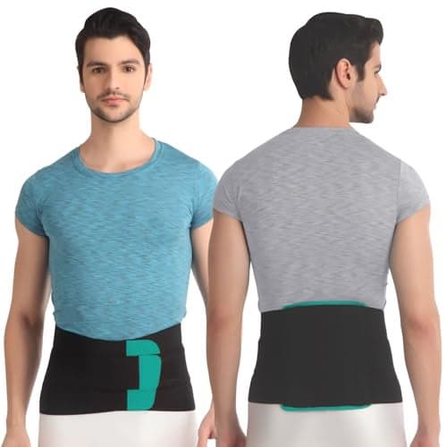 Flamingo Contoured Lumbar Sacro Belt For Lower Back Support, Pain Relief, And Posture Correction | Men & Women | Size - Large | Pack Of 1 | Black |