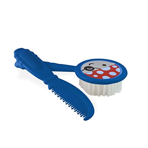 BeeBaby Soft Brush and Comb Set for Newborn Babies Round Shape (Blue)