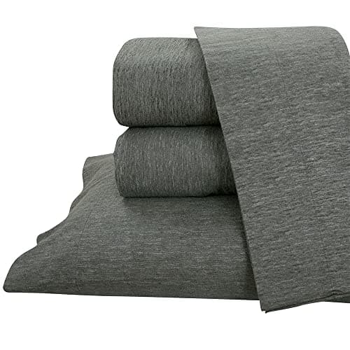 Briarwood Home® Printed Flannel Sheet Set, 100% Natural Cotton, Soft, Warm & Deep Pocket, Advanced Nano-Tech Making it Resistance to Pilling; Brushed 6 Times for Softness (Charcoal, Twin)