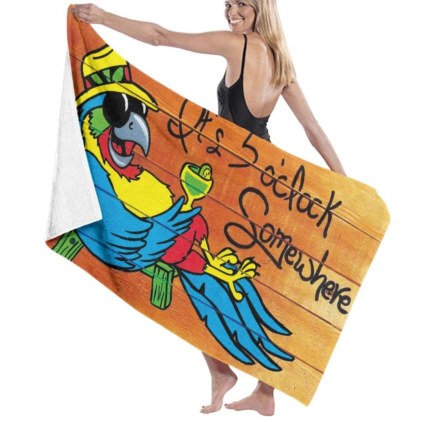 Dingtaifeng Its 5 OClock Somewhere Beach Towel Quick Dry Shower Swim Adults Bath Towels Hotel Gym and Spa Multipurpose Towels 32x52 Inch