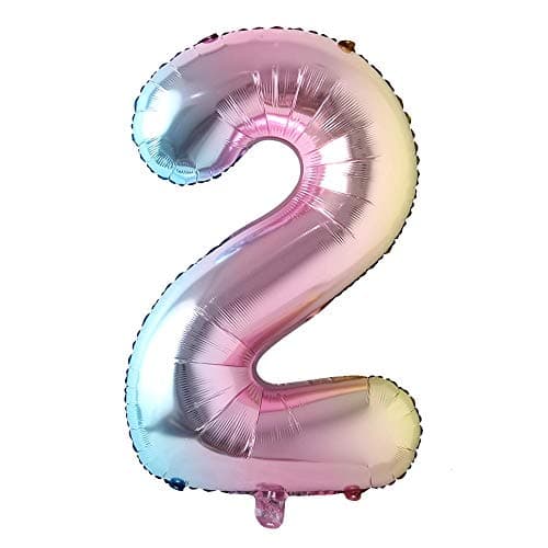 32 Inch Number Balloons Foil Ballon Rainbow Gradient Digit Ball Colorful Wedding Birthday Party Decoration Baby Shower Supplies 32 inch Rainbow 2