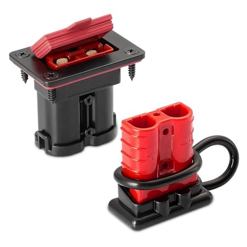 micrl Waterproof 50 Amp Battery Quick Connect Disconnect Kit 68 Gauge Wire Panel Mount Plug for Boat Marine Winch RV Power Systemsred