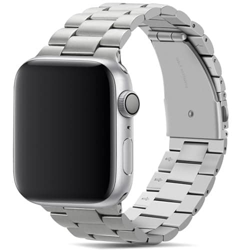 Tasikar Band Compatible with Apple Watch Band 49mm 46mm 45mm 44mm 42mm Premium Stainless Steel Metal Replacement Strap Compatible with Apple Watch Ultra 3 2 1 Series 11 10 9 8 7 6 5 4 3 2 1 SE, Silver
