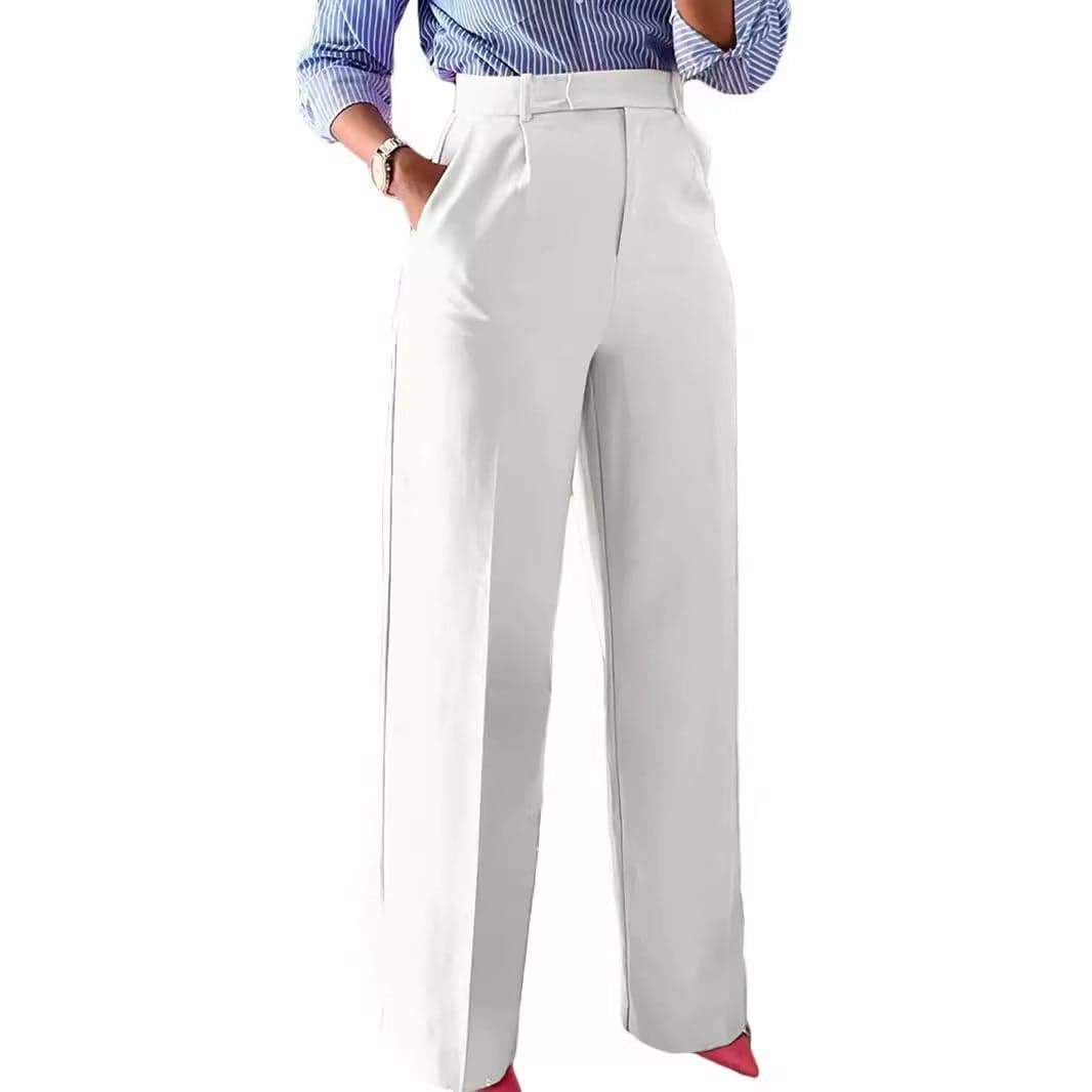 New Commuter High-Waisted Straight Wide-Leg Casual Formal Women'S Trousers