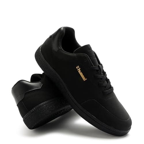 hummel Classic Elite Casual Sneaker for Men Lightweight Breathable with Enhanced Comfort Cushioned Insole and Slip-Resistant Work and Play Casual Shoes Black UK 10