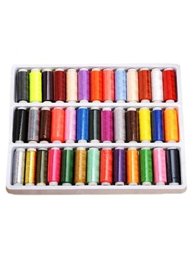 39Pcs Polyester Threads Spool Each 200 Yards for Quilting, Stitching, Hand Sewing, Machine Spools Colored Polyester Sewing Supplies Kit Ideal