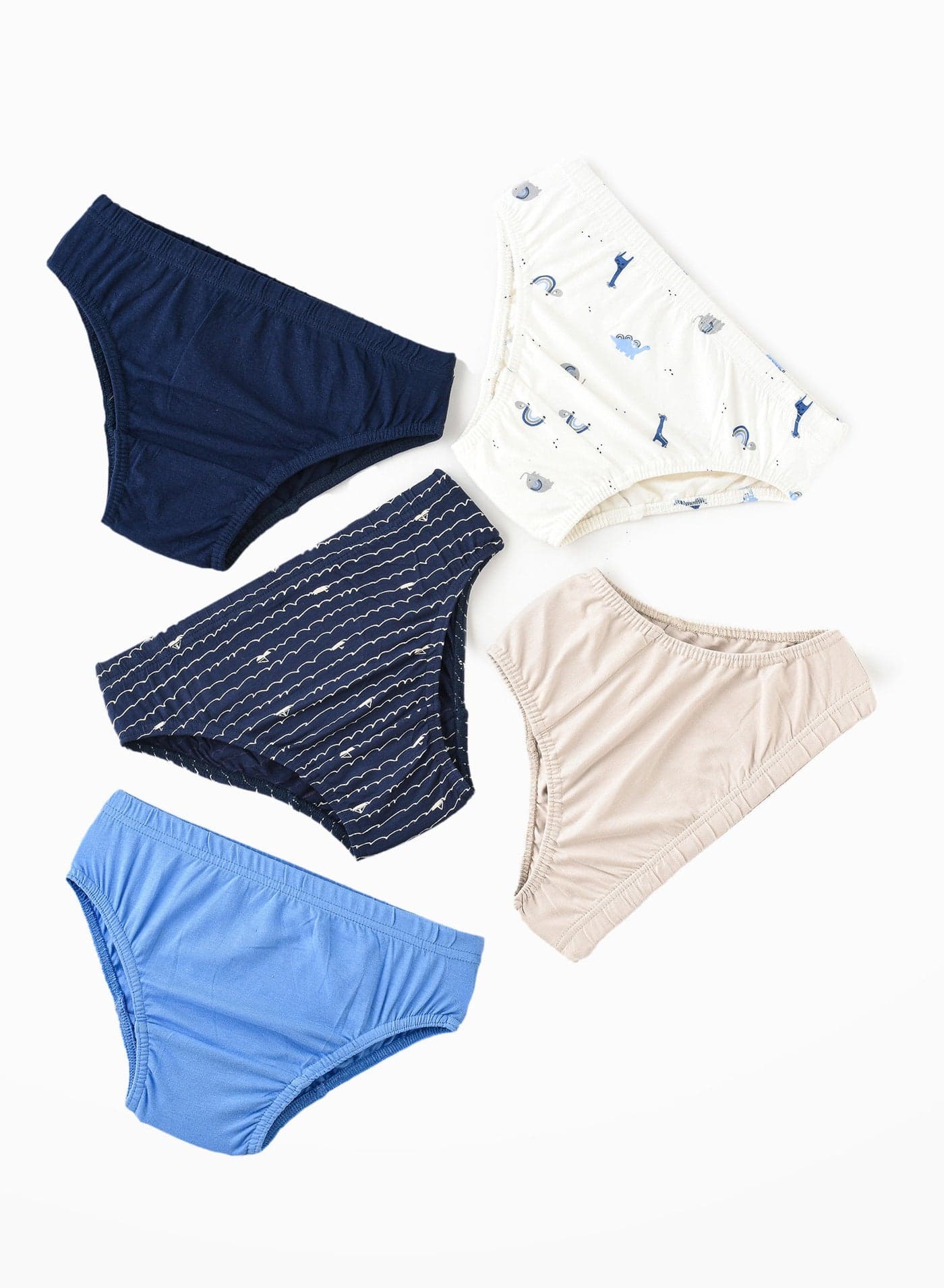 5 Pack Boys Briefs 95% Cotton 5% Elastane, Soft and Comfortable Underwear for Boys
