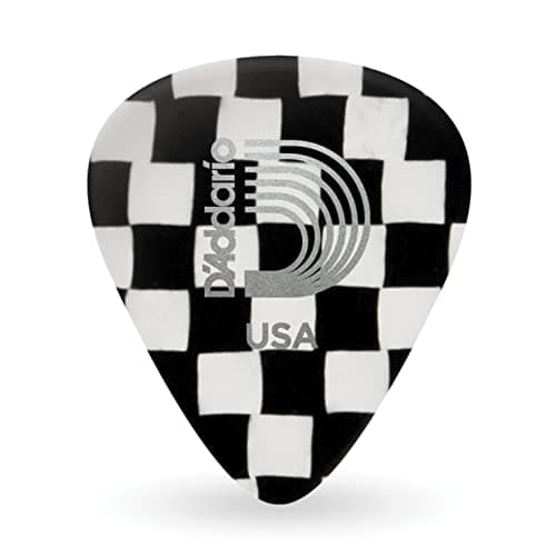 D'Addario Checkerboard Celluloid Guitar Picks, Extra Heavy, 100 Pack