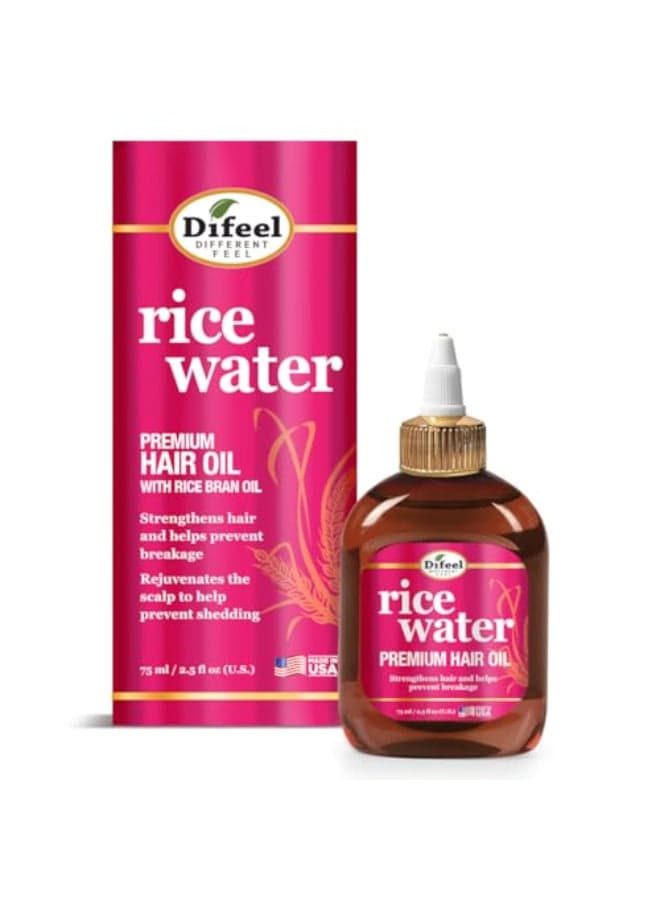Difeel Rice Water Premium Hair Oil 25 oz Strengthening Rice Water Moisturizer for Hair