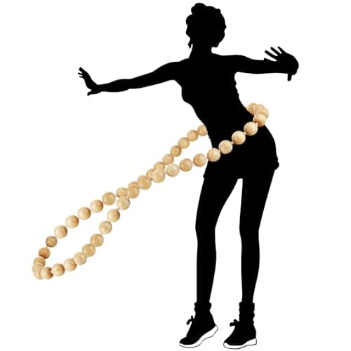 RR ROUND RICH DESIGN Wooden Hula Weighted Exercise Hoop for Fitness, The Soothing Sound of Wooden Balls: for Deep Relaxation and Stress Relief(Do Not Copy Patented Products) Natural