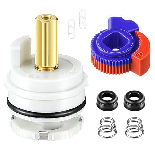 Dreyoo 1 Pack Square Stem Washerless Cartridge Replacement for DA603566, Shower Cartridge Compatible with Danze and Glacier Bay Single Handle Tub/Shower Faucets with Temperature Limit Stops