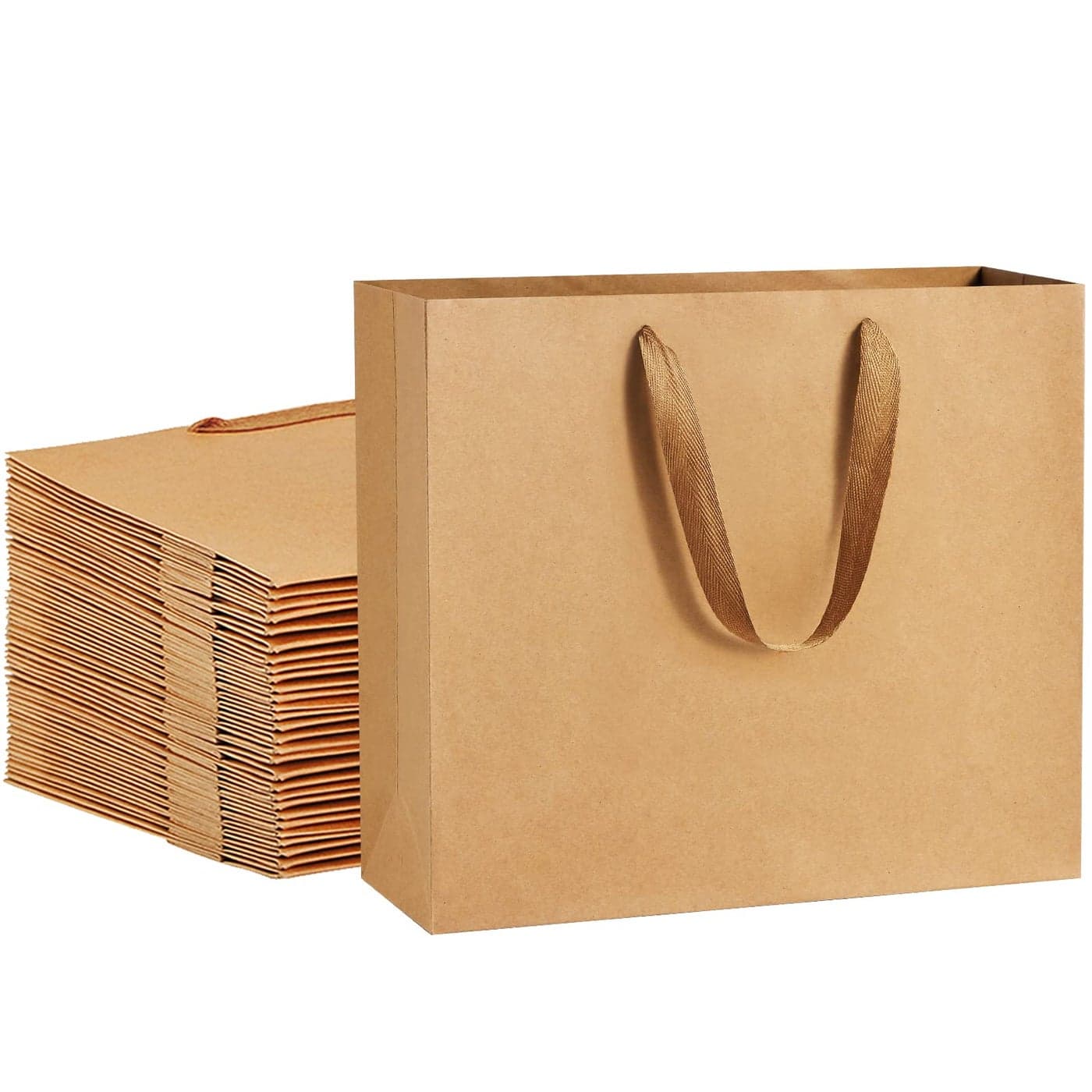 BagDream 125x45x11 25Pcs Gift Bags Heavy Duty Kraft Brown Paper Bags with Handles Sturdy Large Paper Gift Sacks for Shopping Retail Merchandise Wedding Party Favor