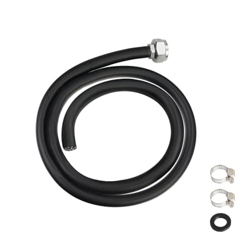 Phivan 34 Mop Sink Hose 39ft 47 inch Heavy Duty Short Water Hose Flexible Reinforced PVC with Stainless Steel Tightening Fixture for Mop Sink Faucet Dehumidifier Drain Household Commercial