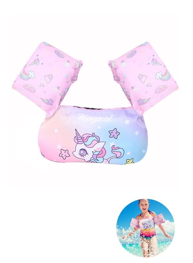 Baby Pool Float Fit 20-55 Lbs, Kids Swimming Float with Arm Water Wings, Fun Ride-on Raft Pool Baby Beach Supplies for 2-6 Years Old Boy Girl