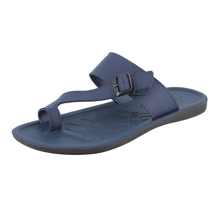 FLITE PU Mens PUg086G Slippers/Mens Faux Leather Slipper - Flat Chappal Cum Thong Sandal - For Daily Use Outdoor Indoor Formal Office Home Ethnic Casual Wear (Blue, Numeric_10)