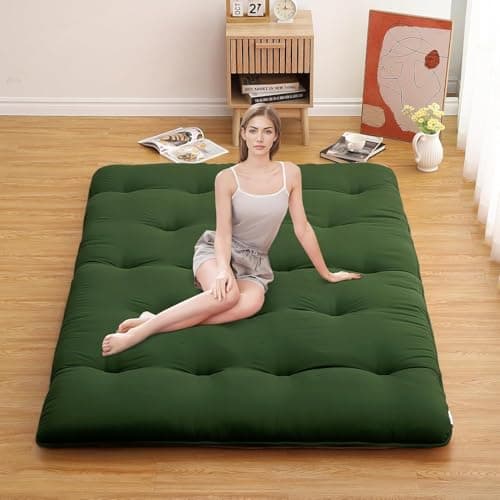 Deevine Craft Quilt Cotton Floor Bed Mattress, Foldable,Rollable Movable Comfort Gadda 1 Sleeping Capacity, S Quilted Design (Bottle Green, Single Bed 72X30X5 Inches)