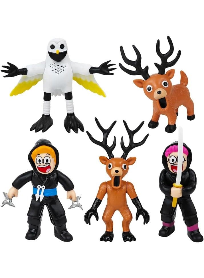 99 Nights in The Forest Action Figure Toys, 4.5"& 3.7" Collectible Game Character Set, Gift for Fans, Kids, Collectors, Home Decor (5 Pack)