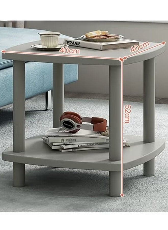 2 Layer Coffee Table for Bedroom and Living Room Grey Color